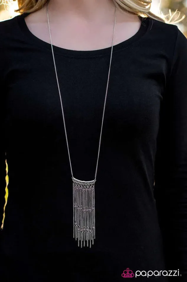 Necklaces Paparazzi Necklace Pull Back the Curtain Pink Paparazzi Jewelry
