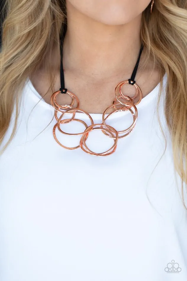Necklaces Paparazzi Necklace Spiraling Out of COUTURE Copper Paparazzi Jewelry