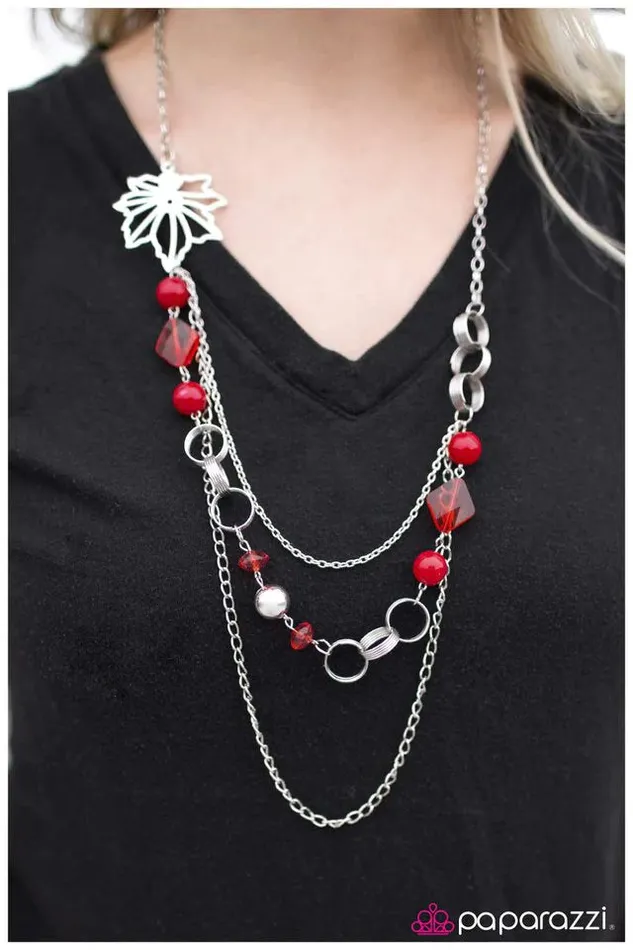Necklaces Paparazzi Necklace Willing and MAPLE Red Paparazzi Jewelry