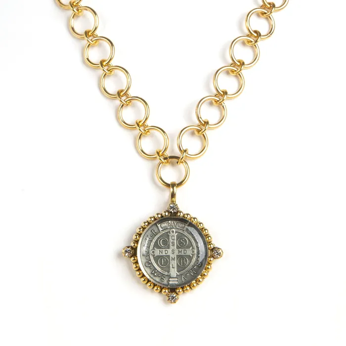 Necklaces The Betty Necklace with All Medallions Virgins Saints Angels