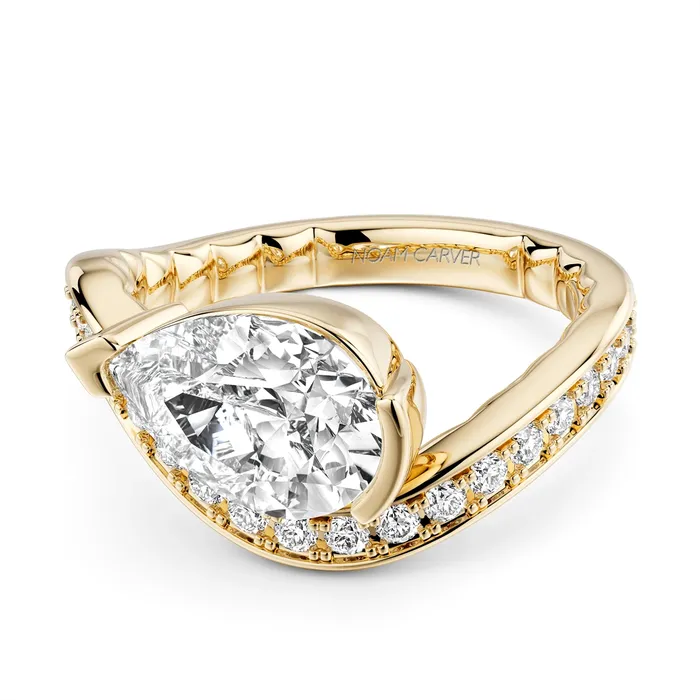 Noam Carver 14K Yellow Gold EastWest Set Diamond Semimount Ring Rings