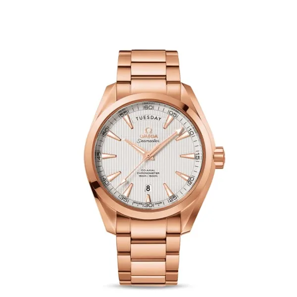 Omega Seamaster 42mm Watch Ref 23150422202001 White Index Dial 18K Rose Gold Bracelet Omega Bracelets Omega Seamaster 42mm Watch Ref 23150422202001 White Index Dial 18K Rose Gold Bracelet Omega Bracelets