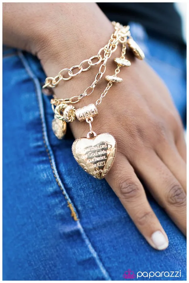Paparazzi Bracelet After My Own Heart Gold Paparazzi Jewelry Bracelets
