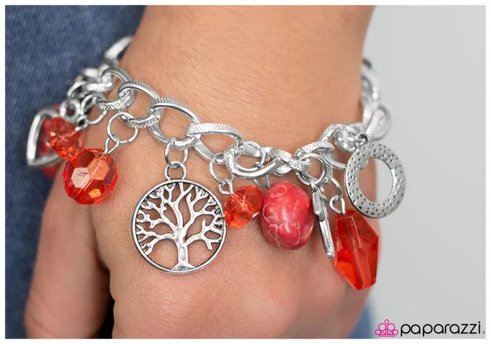 Paparazzi Bracelet Branched Out Red Paparazzi Jewelry Bracelets