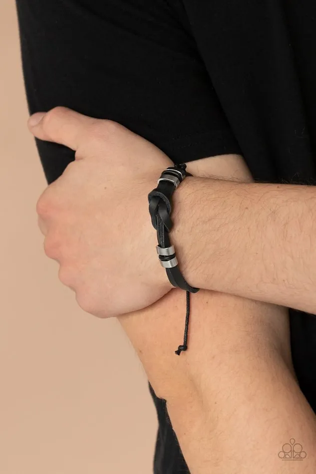 Paparazzi Bracelet Like It Or KNOT Black Paparazzi Jewelry Bracelets