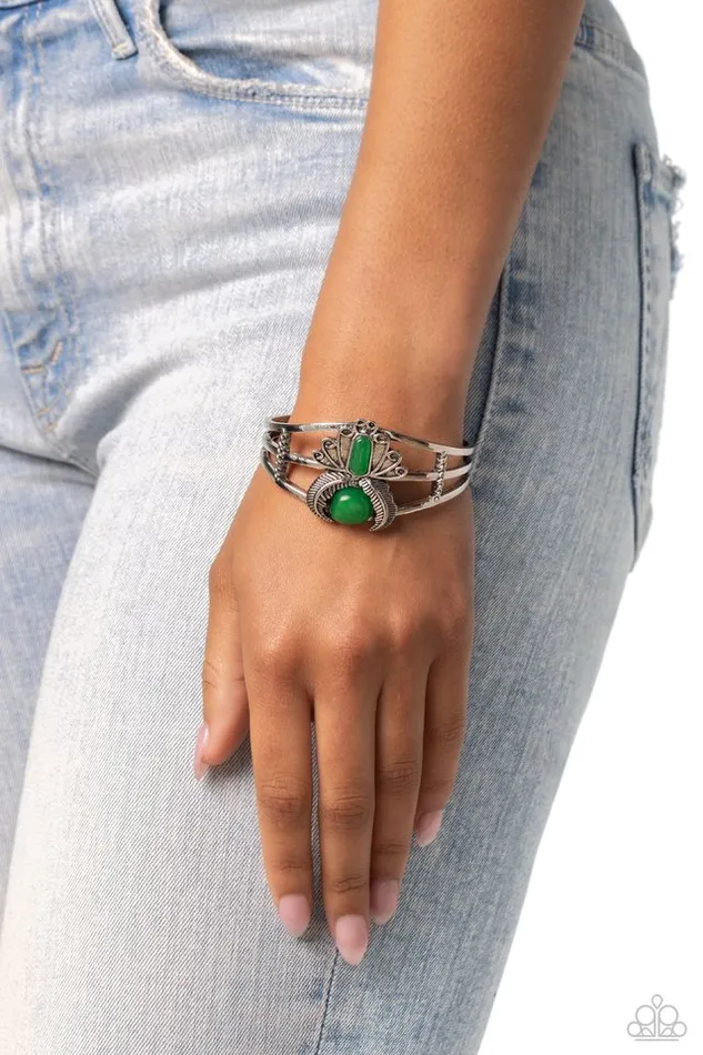 Paparazzi Bracelet Peacock Plume Green Paparazzi Jewelry Bracelets