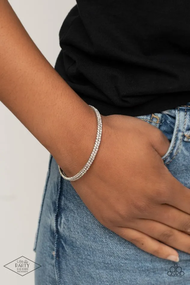 Paparazzi Bracelet Sleek Sparkle White Paparazzi Jewelry Bracelets