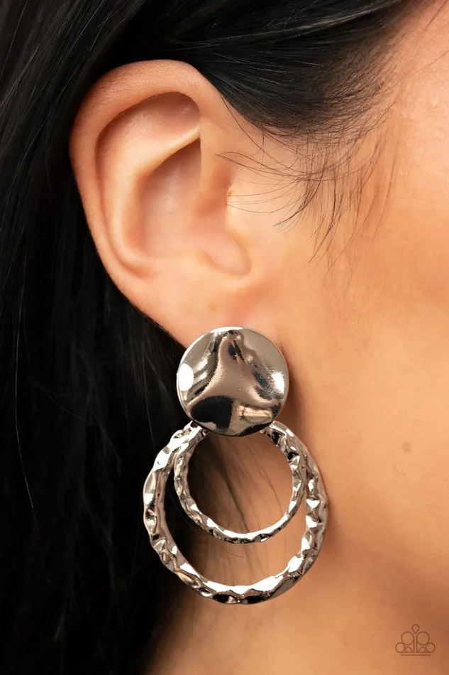 Paparazzi Earring Ancient Arts Silver Paparazzi Jewelry Earrings