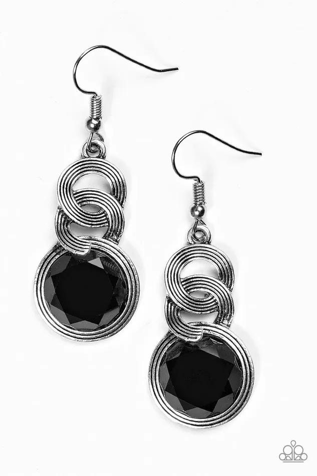 Paparazzi Earring Be GLAM Enough Black Paparazzi Jewelry Earrings
