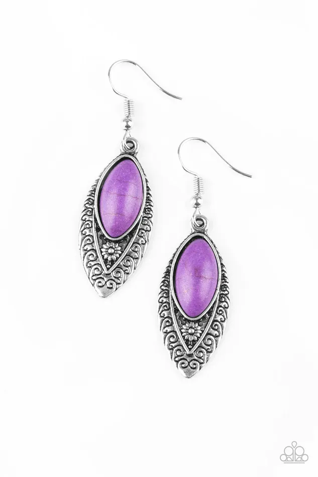 Paparazzi Earring Desert Garden Purple Paparazzi Jewelry Earrings