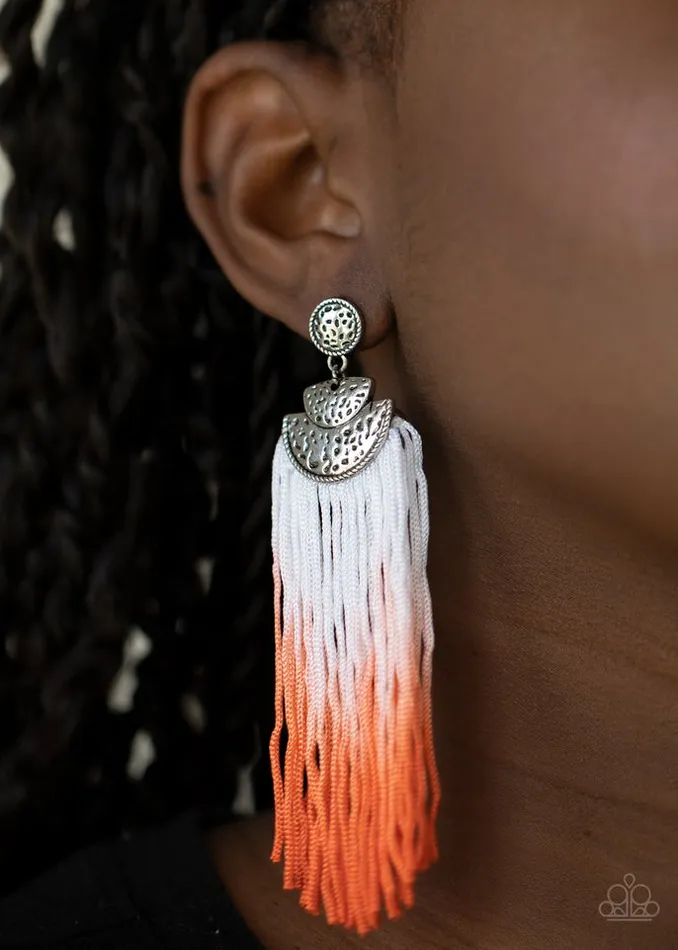 Paparazzi Earring DIP It Up Orange Paparazzi Jewelry Earrings