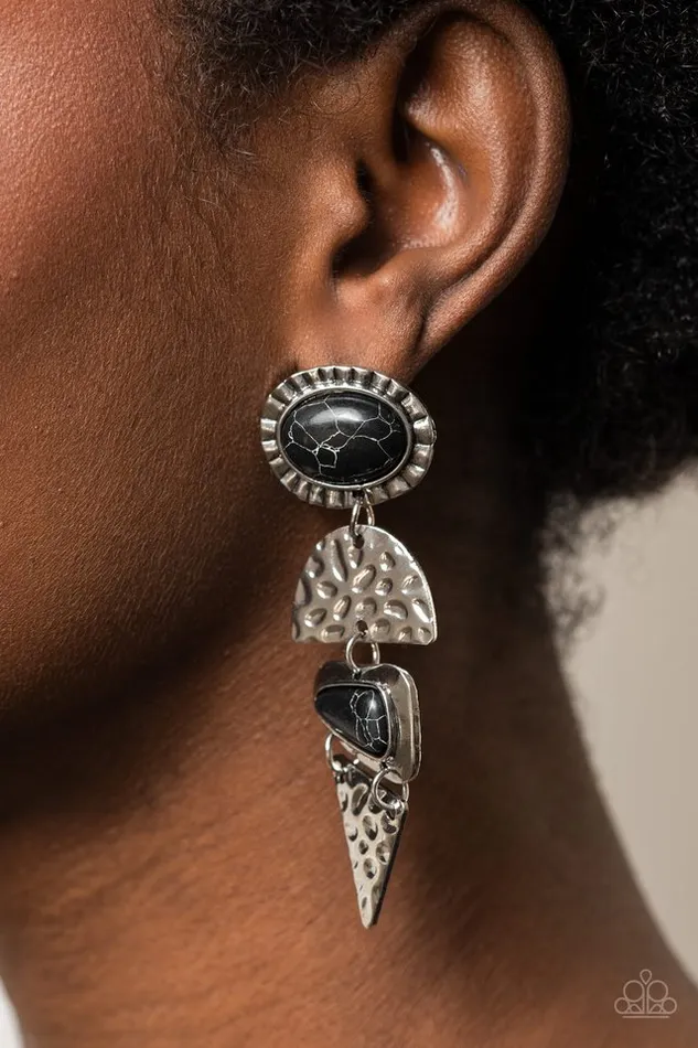 Paparazzi Earring Earthy Extravagance Black Paparazzi Jewelry Earrings