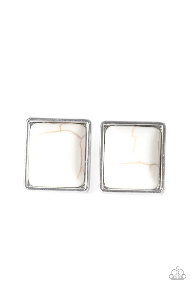 Paparazzi Earring Eco Elegance White Paparazzi Jewelry Earrings