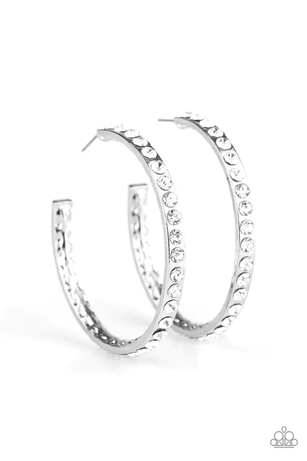 Paparazzi Earring Global Gleam White Paparazzi Jewelry Earrings