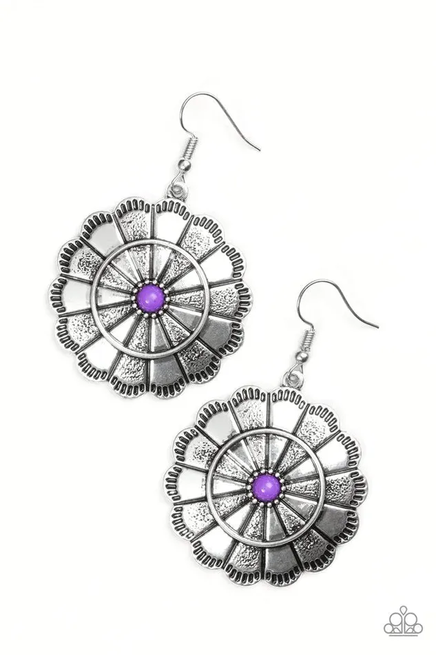 Paparazzi Earring Im No Wallflower Purple Paparazzi Jewelry Earrings