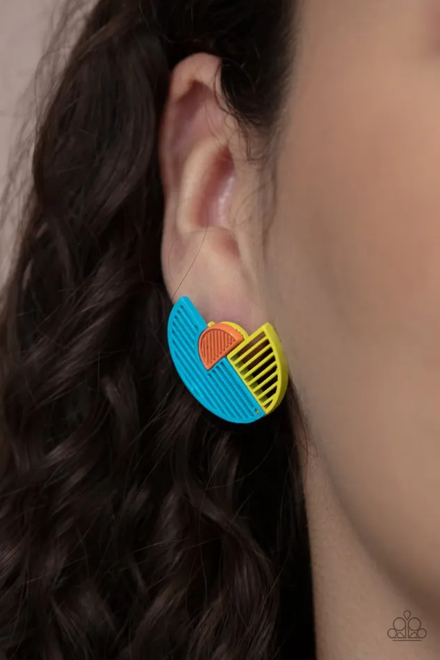 Paparazzi Earring Its Just an Expression Blue Paparazzi Jewelry Earrings