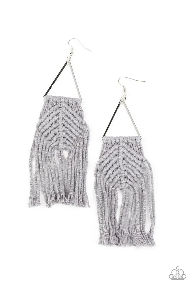 Paparazzi Earring Macrame Jungle Silver Paparazzi Jewelry Earrings Paparazzi Earring Macrame Jungle Silver Paparazzi Jewelry Earrings