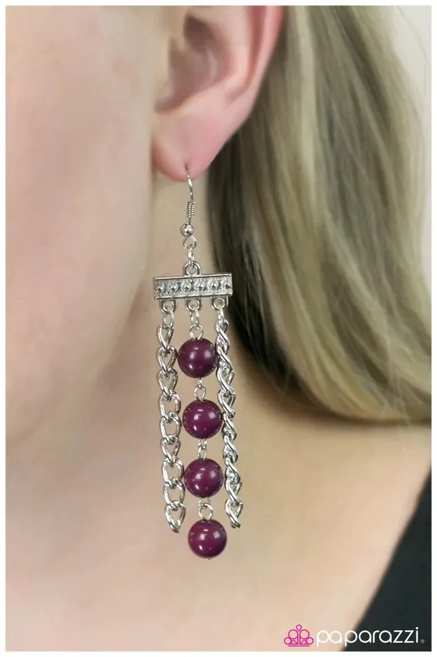 Paparazzi Earring Middle Ground Pink Paparazzi Jewelry Earrings