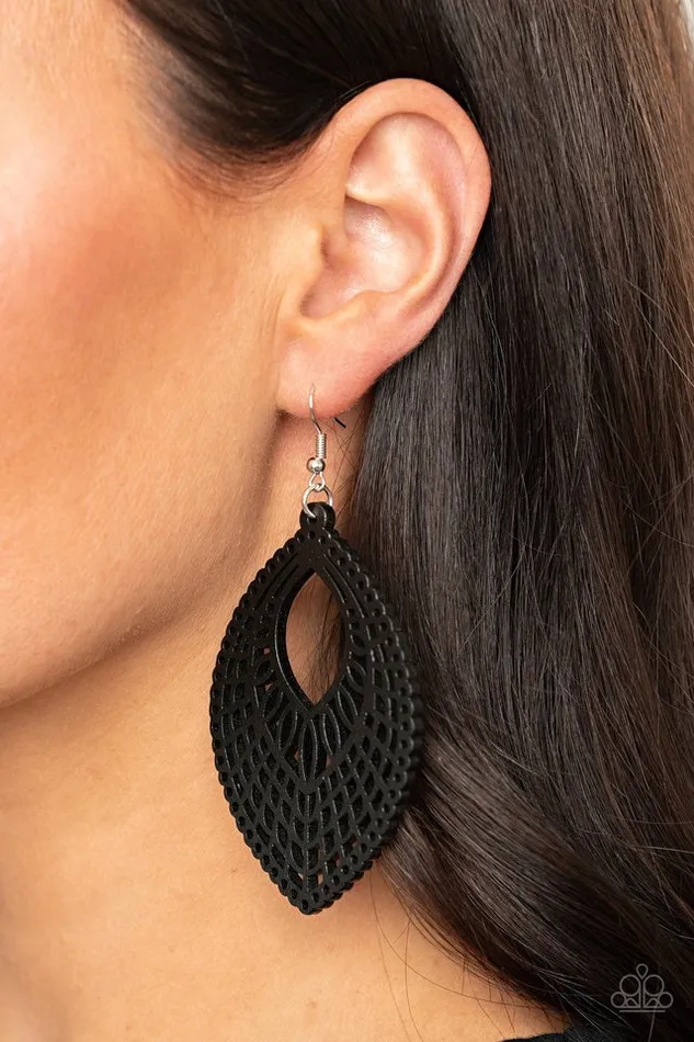 Paparazzi Earring One Beach At A Time Black Paparazzi Jewelry Earrings