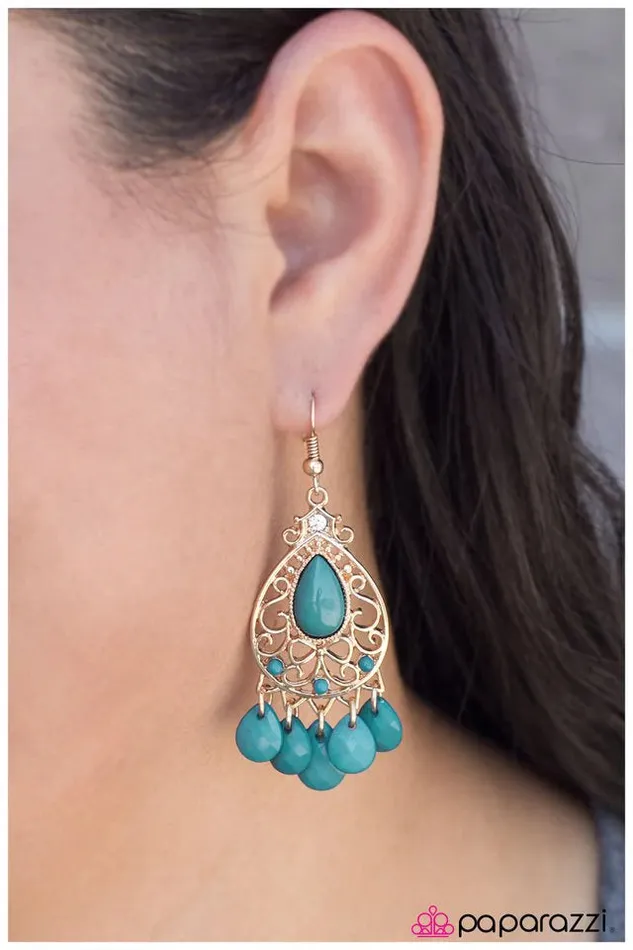 Paparazzi Earring One Wish Blue Paparazzi Jewelry Earrings