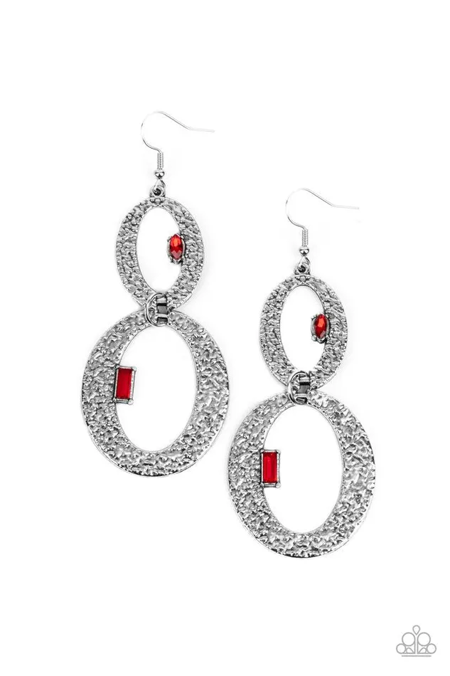 Paparazzi Earring OVAL and OVAL Again Red Paparazzi Jewelry Earrings Paparazzi Earring OVAL and OVAL Again Red Paparazzi Jewelry Earrings