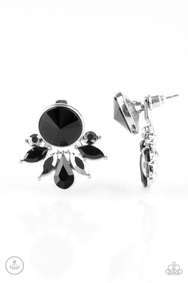 Paparazzi Earring Radically Royal Black Post Paparazzi Jewelry Earrings