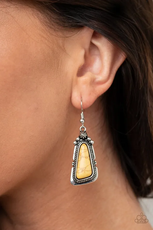 Paparazzi Earring Sahara Solitude Yellow Paparazzi Jewelry Earrings
