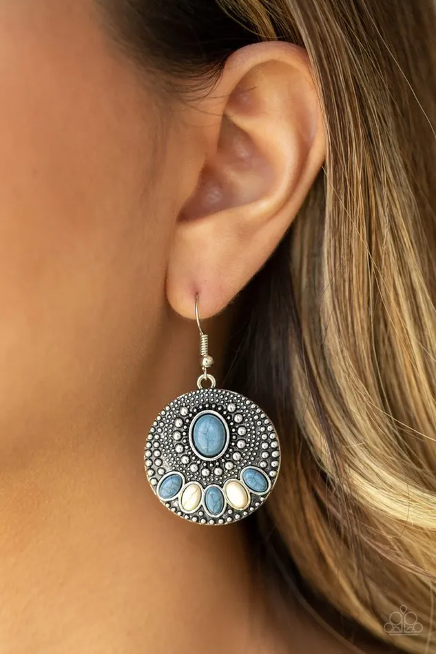 Paparazzi Earring Sandstone Paradise Blue Paparazzi Jewelry Earrings