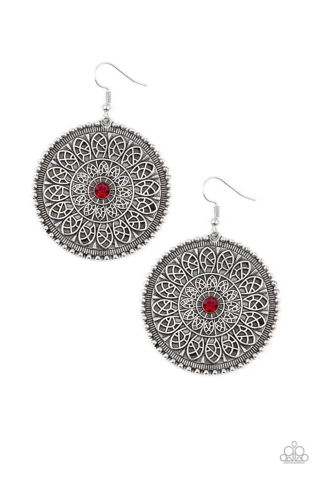 Paparazzi Earring WHEEL and Grace Red Paparazzi Jewelry Earrings