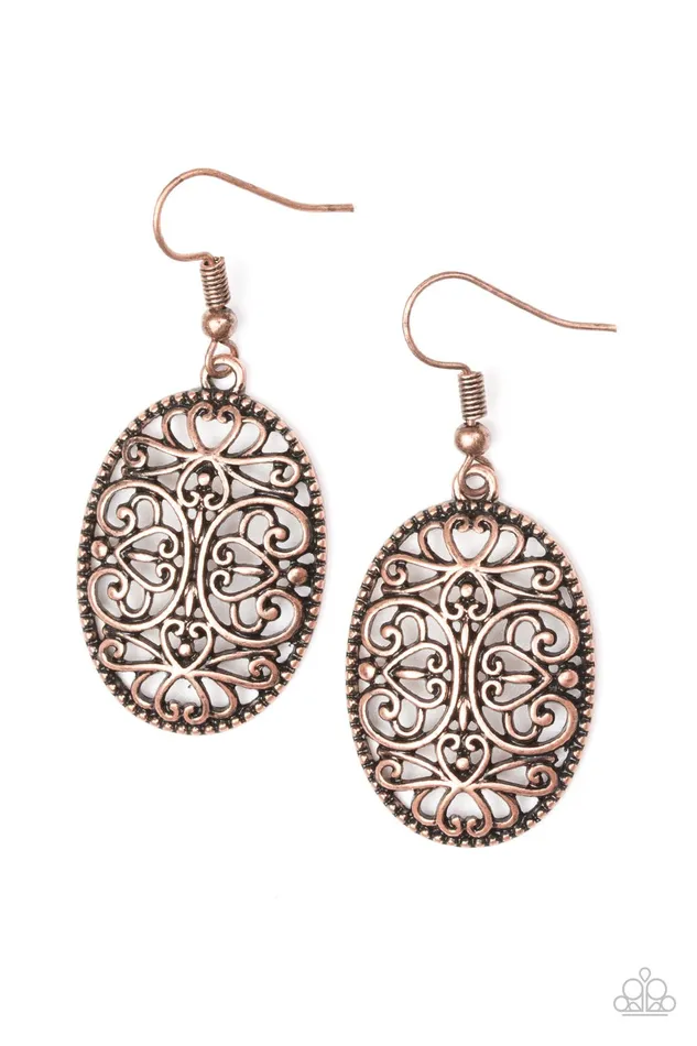 Paparazzi Earring Wistfully Whimsical Copper Paparazzi Jewelry Earrings