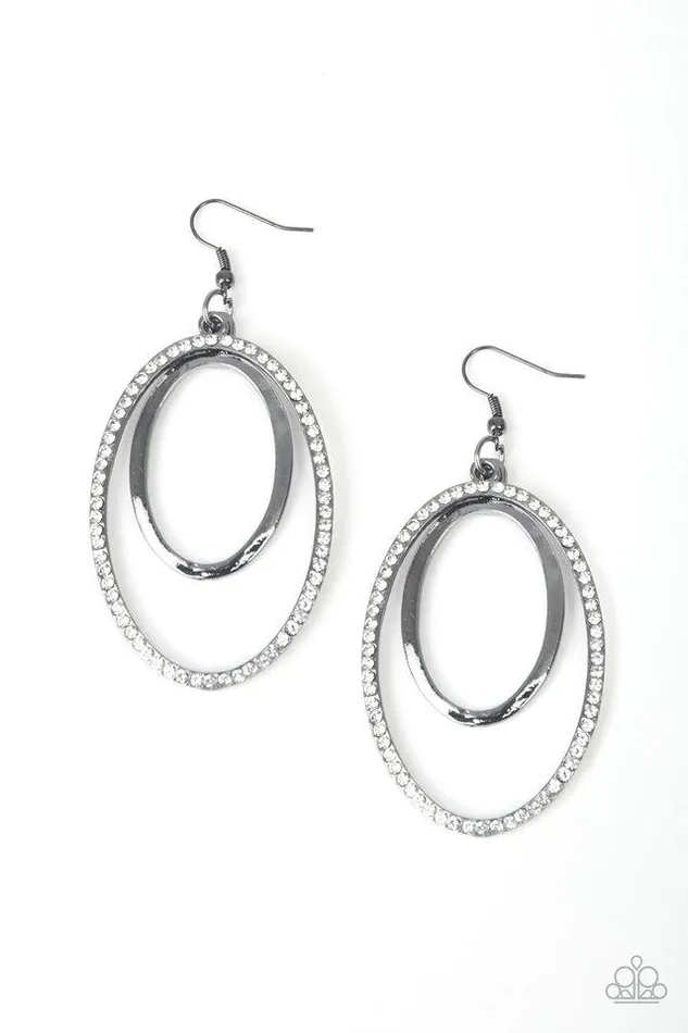 Paparazzi Earring Wrapped In Wealth Black Paparazzi Jewelry Earrings