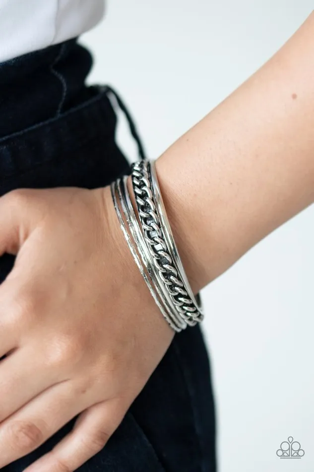 Paparazzi Jewelry Bracelets Paparazzi Bracelet A Piece of The Action Silver