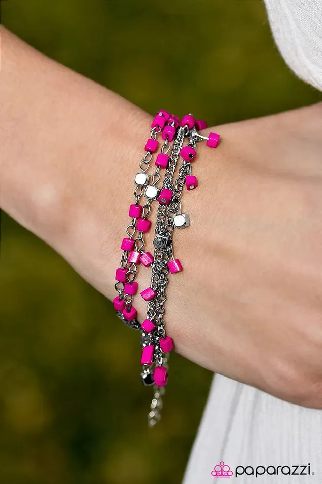 Paparazzi Jewelry Bracelets Paparazzi Bracelet Block Beats Pink