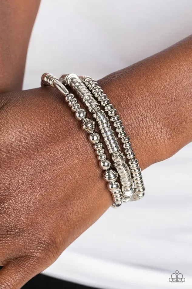 Paparazzi Jewelry Bracelets Paparazzi Bracelet Monochromatic Medley Silver
