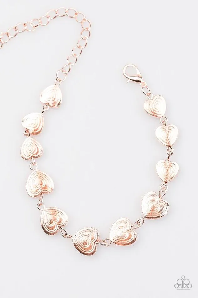Paparazzi Jewelry Bracelets Paparazzi Bracelet No HEART Feelings Rose Gold