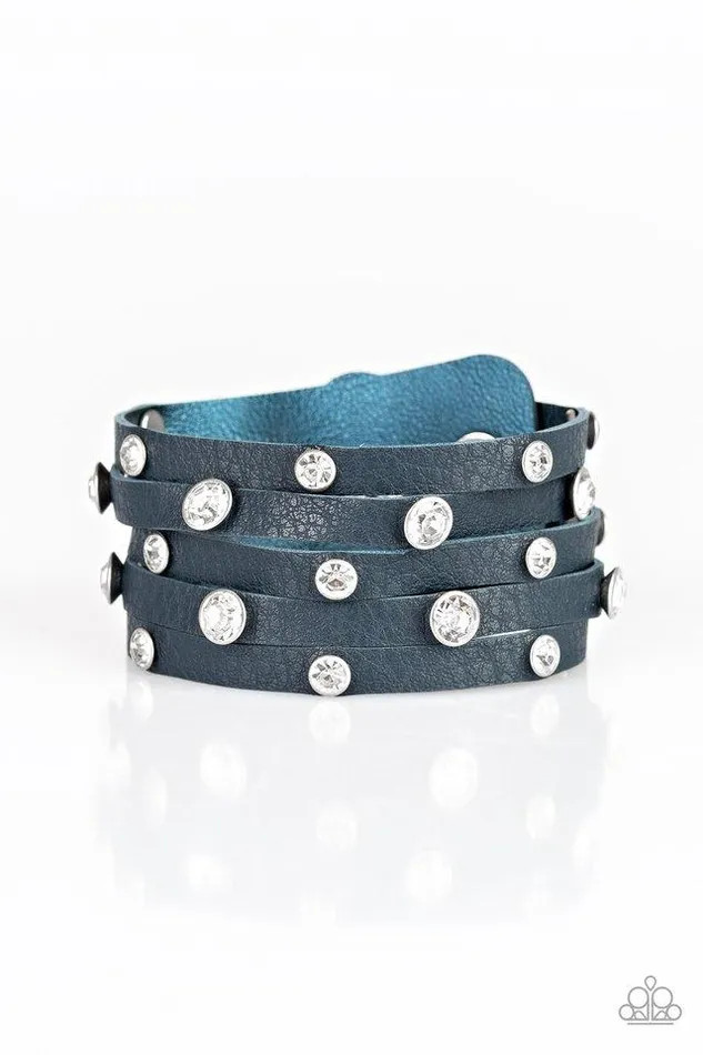 Paparazzi Jewelry Bracelets Paparazzi Bracelet Rhinestone Reputation Blue