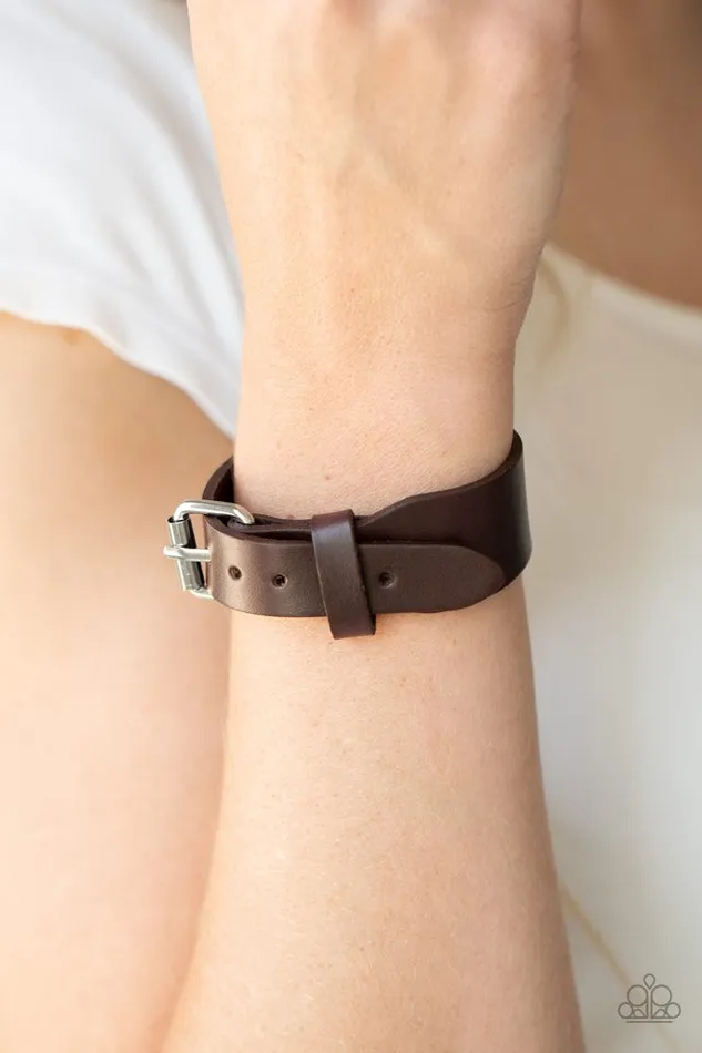 Paparazzi Jewelry Bracelets Paparazzi Bracelet Tougher Than Leather Brown
