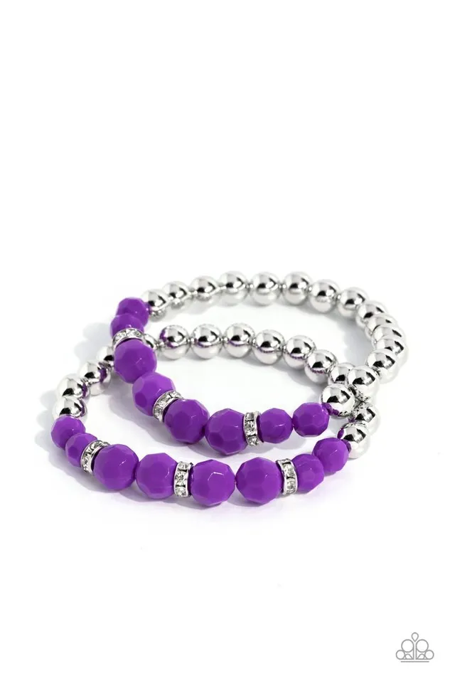 Paparazzi Jewelry Bracelets Paparazzi Bracelet Two by Two Twinkle Purple Paparazzi Jewelry Bracelets Paparazzi Bracelet Two by Two Twinkle Purple