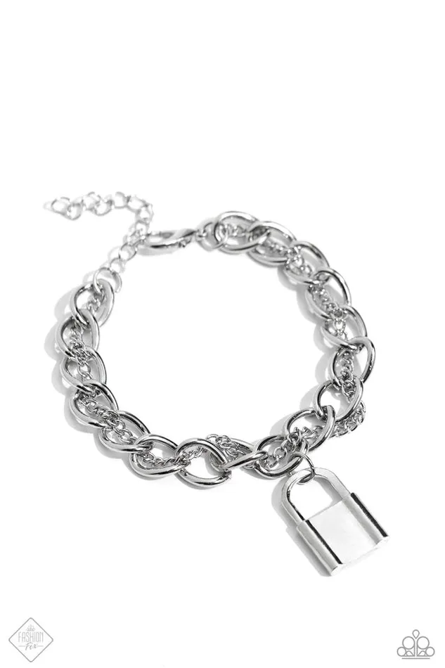 Paparazzi Jewelry Bracelets Paparazzi Bracelet Watch the LOCK Silver Paparazzi Jewelry Bracelets Paparazzi Bracelet Watch the LOCK Silver
