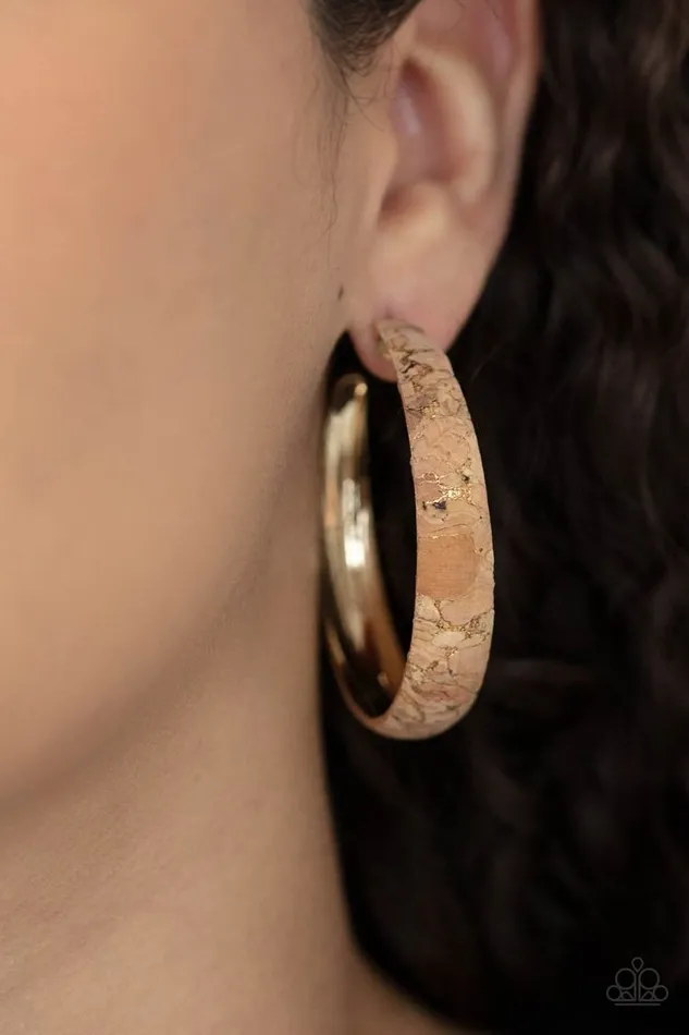 Paparazzi Jewelry Earrings Paparazzi Earring A CORK In The Road Gold