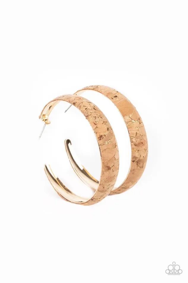Paparazzi Jewelry Earrings Paparazzi Earring A CORK In The Road Gold Paparazzi Jewelry Earrings Paparazzi Earring A CORK In The Road Gold