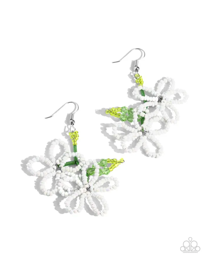 Paparazzi Jewelry Earrings Paparazzi Earring Beaded Blooms White Paparazzi Jewelry Earrings Paparazzi Earring Beaded Blooms White