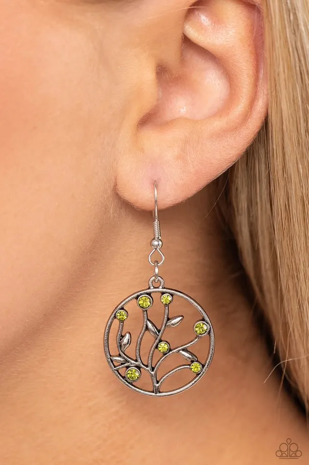Paparazzi Jewelry Earrings Paparazzi Earring Bedazzlingly Branching Green