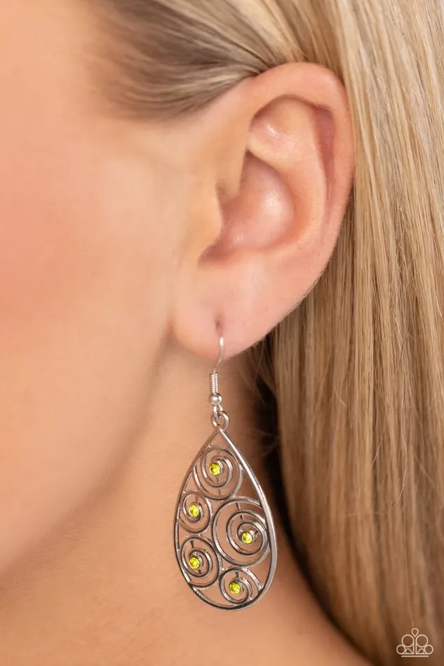 Paparazzi Jewelry Earrings Paparazzi Earring Billowy Bliss Green