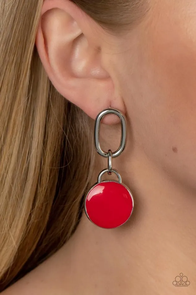 Paparazzi Jewelry Earrings Paparazzi Earring Drop a TINT Red