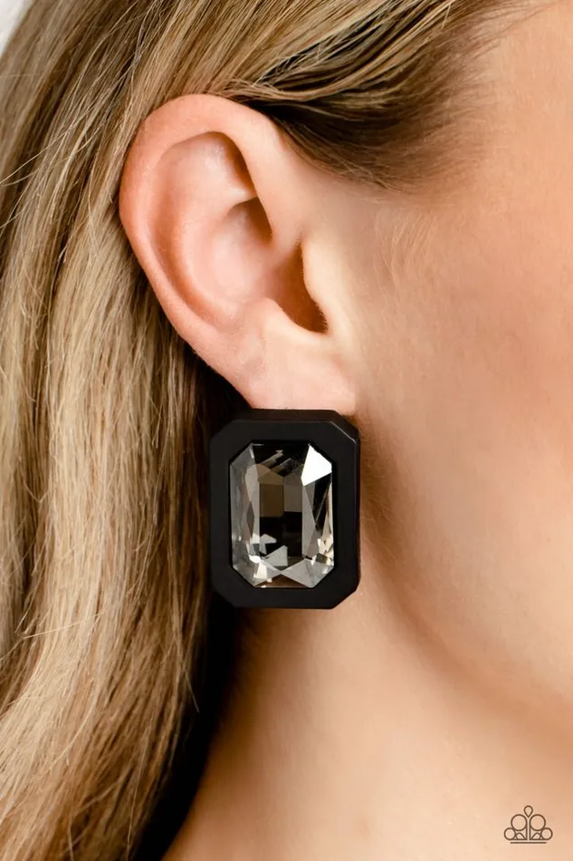 Paparazzi Jewelry Earrings Paparazzi Earring Edgy Emeralds Black