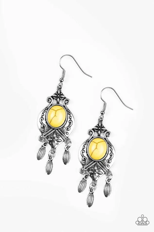 Paparazzi Jewelry Earrings Paparazzi Earring Enchantingly Environmentalist Yellow