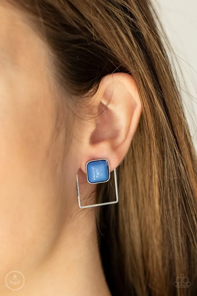 Paparazzi Jewelry Earrings Paparazzi Earring FLAIR and Square Blue