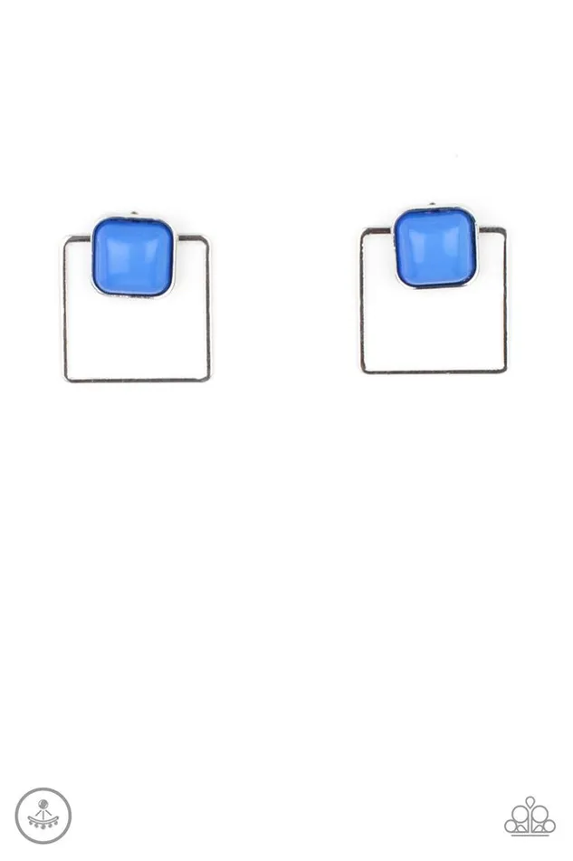 Paparazzi Jewelry Earrings Paparazzi Earring FLAIR and Square Blue Paparazzi Jewelry Earrings Paparazzi Earring FLAIR and Square Blue