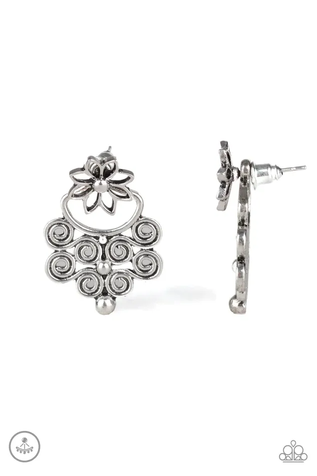 Paparazzi Jewelry Earrings Paparazzi Earring Garden Spindrift Silver